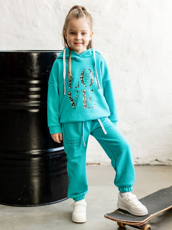 122-23f-1 Set of hoodie and trousers for girls ANGELIKA