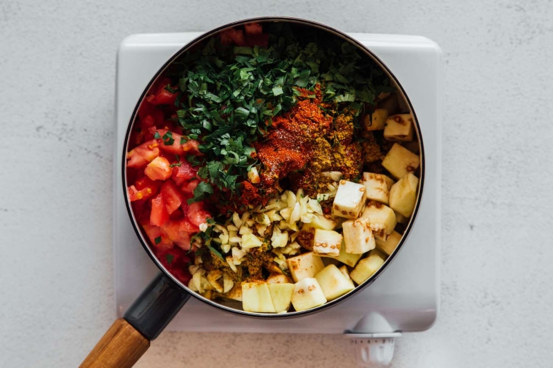 Moroccan Zaalouk (Cooked Eggplant and Tomato Salad)