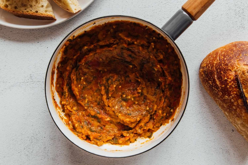 Moroccan Zaalouk (Cooked Eggplant and Tomato Salad)