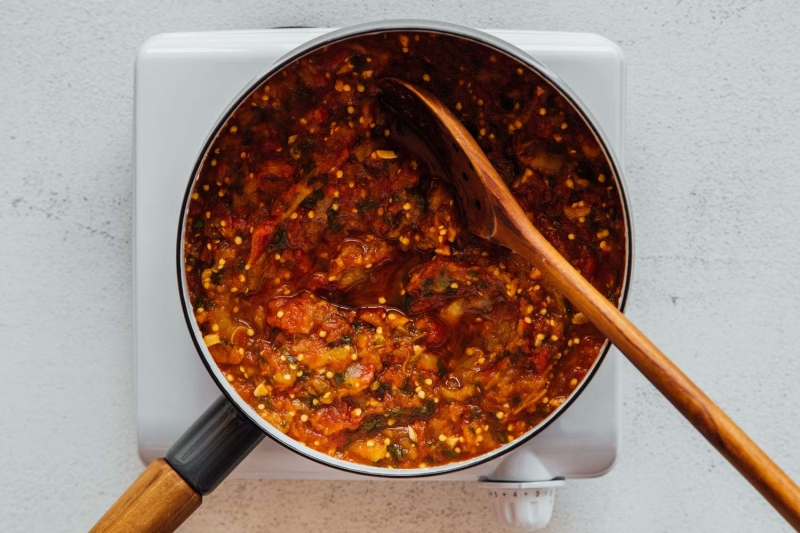 Moroccan Zaalouk (Cooked Eggplant and Tomato Salad)